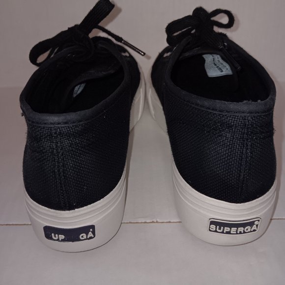 SUPERGA PLATFORM LACE UP CANVAS SNEAKERS - Picture 4 of 7